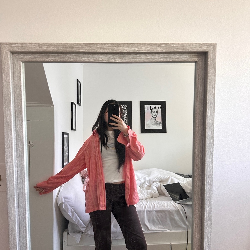 Coral dress shirt